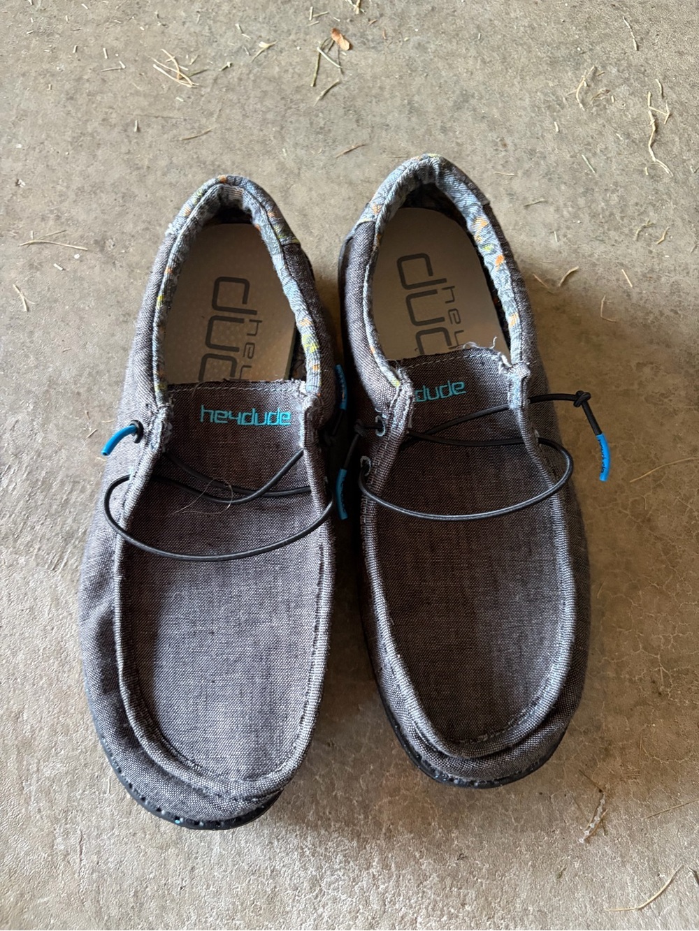 Hey Dude Boys Wally Linen Slip-On Shoes in Grey